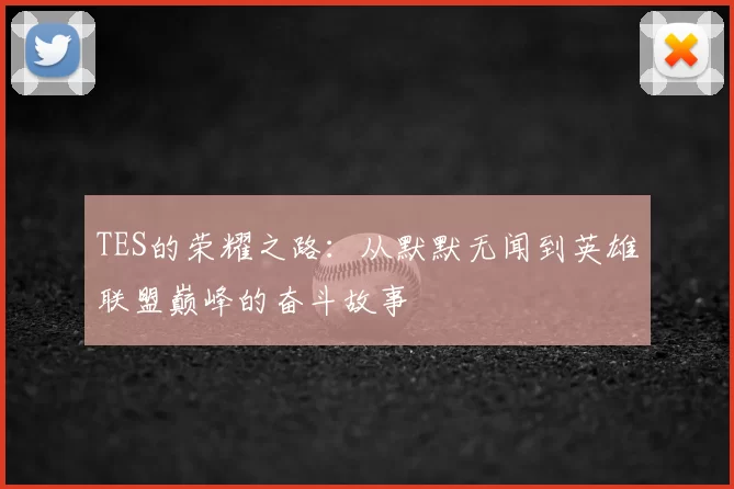 TES的荣耀之路：从默默无闻到英雄联盟巅峰的奋斗故事